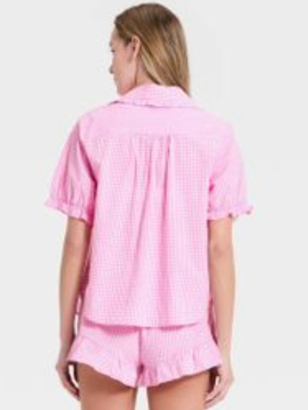 Auden Pink Gingham Short Pajama Set - Picture 2 of 4